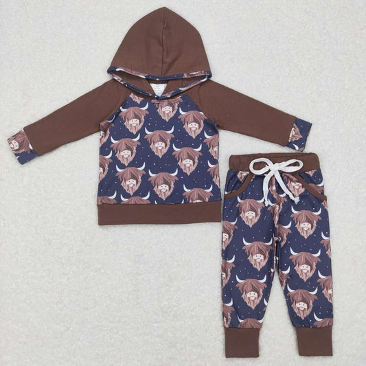 boys highland cow hoodie set