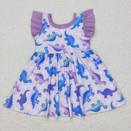 baby girls Dinosaur flutter sleeve dress