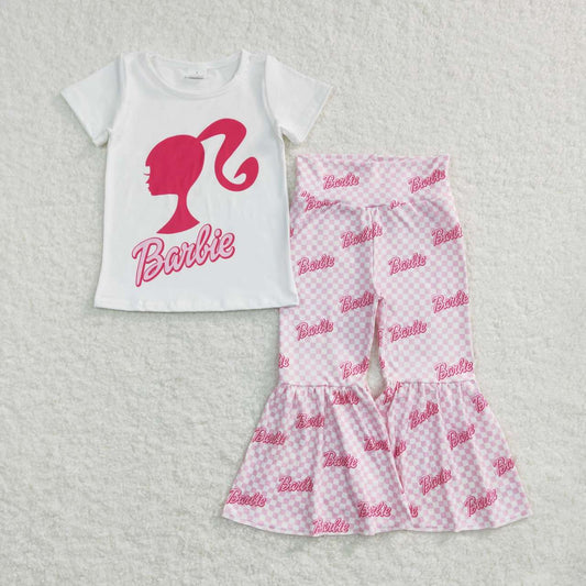 baby girls pink doll top bell pants outfit