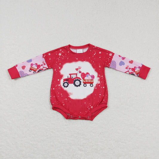 Valentines day tractor romper