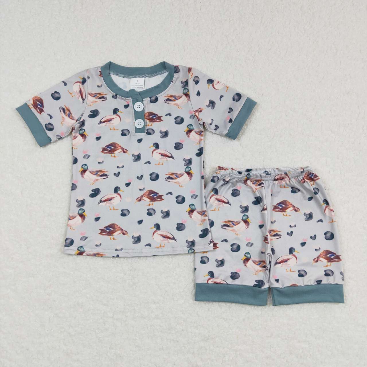 baby boy short sleeve mallard duck clothing set