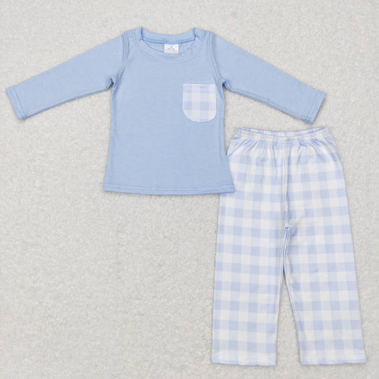 Boy Easter holiday blue checkered outfit