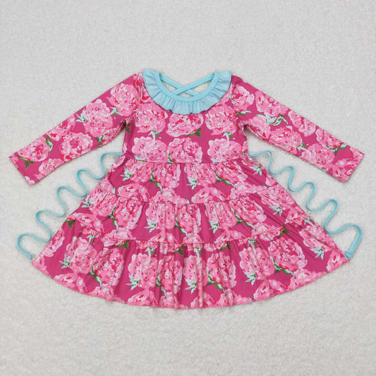 Baby girls long sleeve floral boutique dress