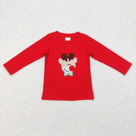 Embroidery reindeer Christmas t-shirt