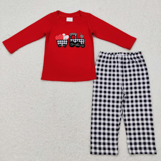 baby boy Valentines day tractor outfit