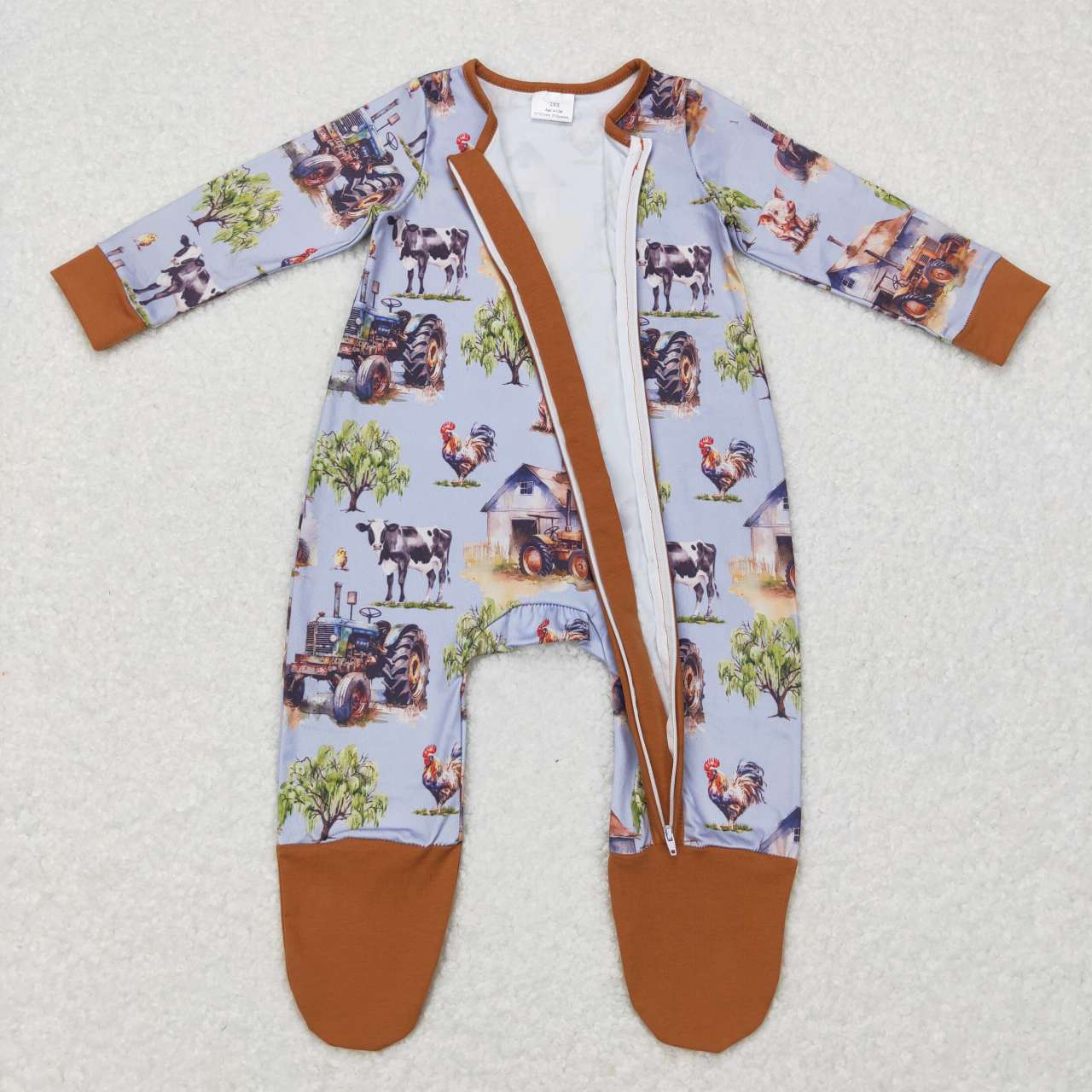 farm tractor cow romper