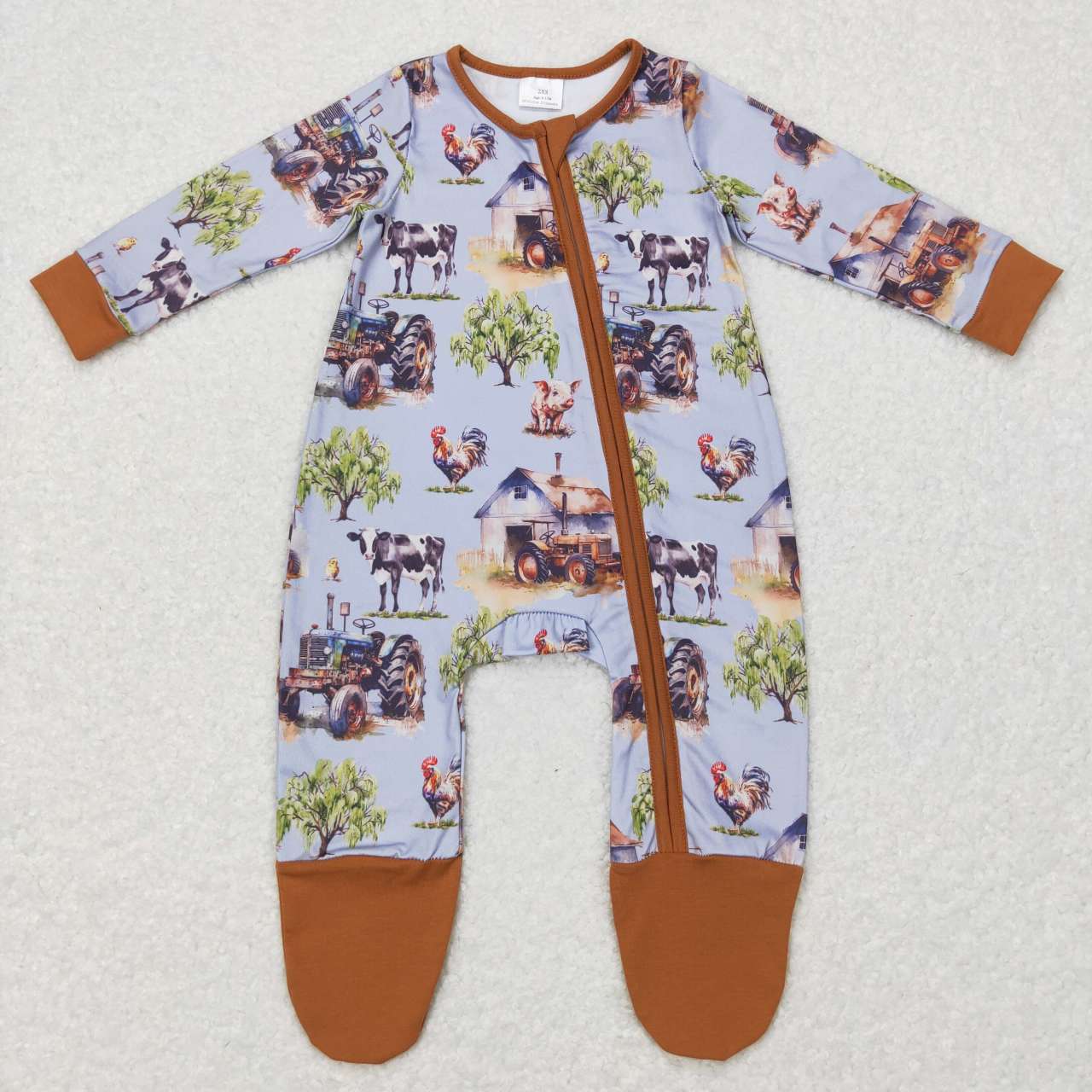 farm tractor cow romper