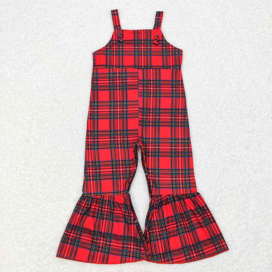 green red plaid Christmas jumpsuit overall