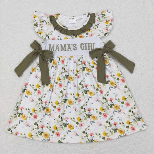 embroidery Mamas girl mothers day sister floral matching outfit