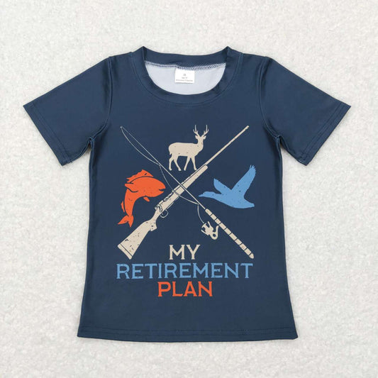 my retirement plan fishing reindeer duck short sleeve t-shirt top