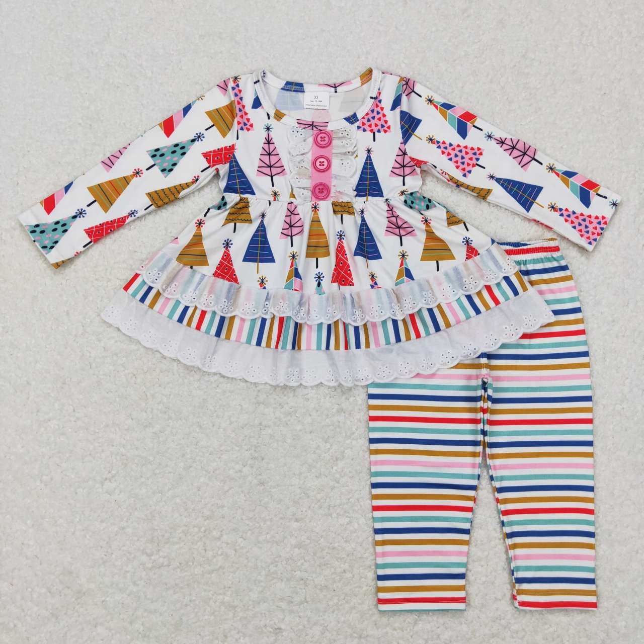 Christmas tree long sleeve tunic top matching leggings outfit