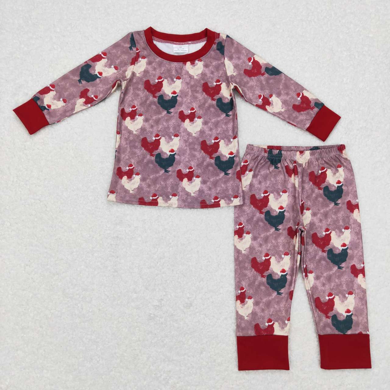 Christmas farm chicken baby boy western clothes set