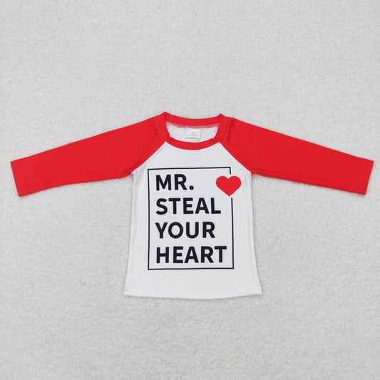 Mr steal ur heart baby boy Valentines day shirt top