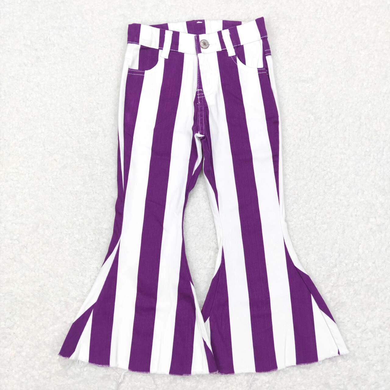 Mardi Gras Purple stripes jeans bell bottoms