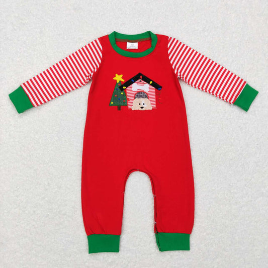 baby boy Christmas animal print romper
