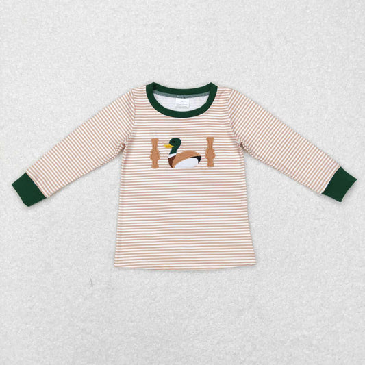 embroidery duck call boy long sleeve t-shirt