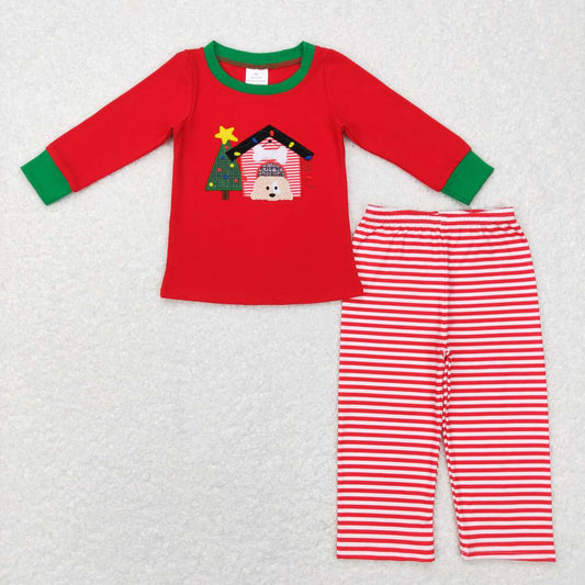 baby boy Christmas animal print clothes set