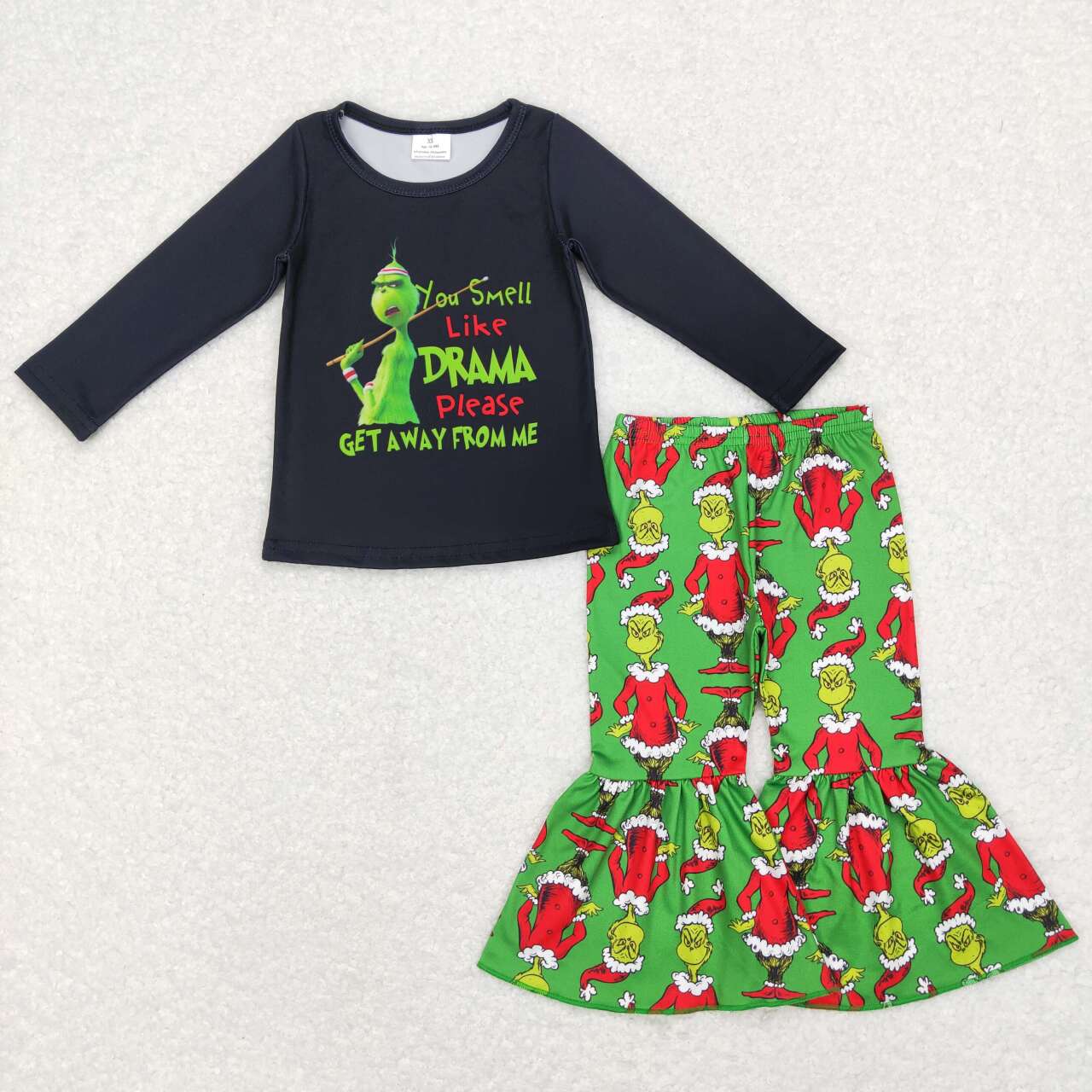baby girls Christmas green face clothing set