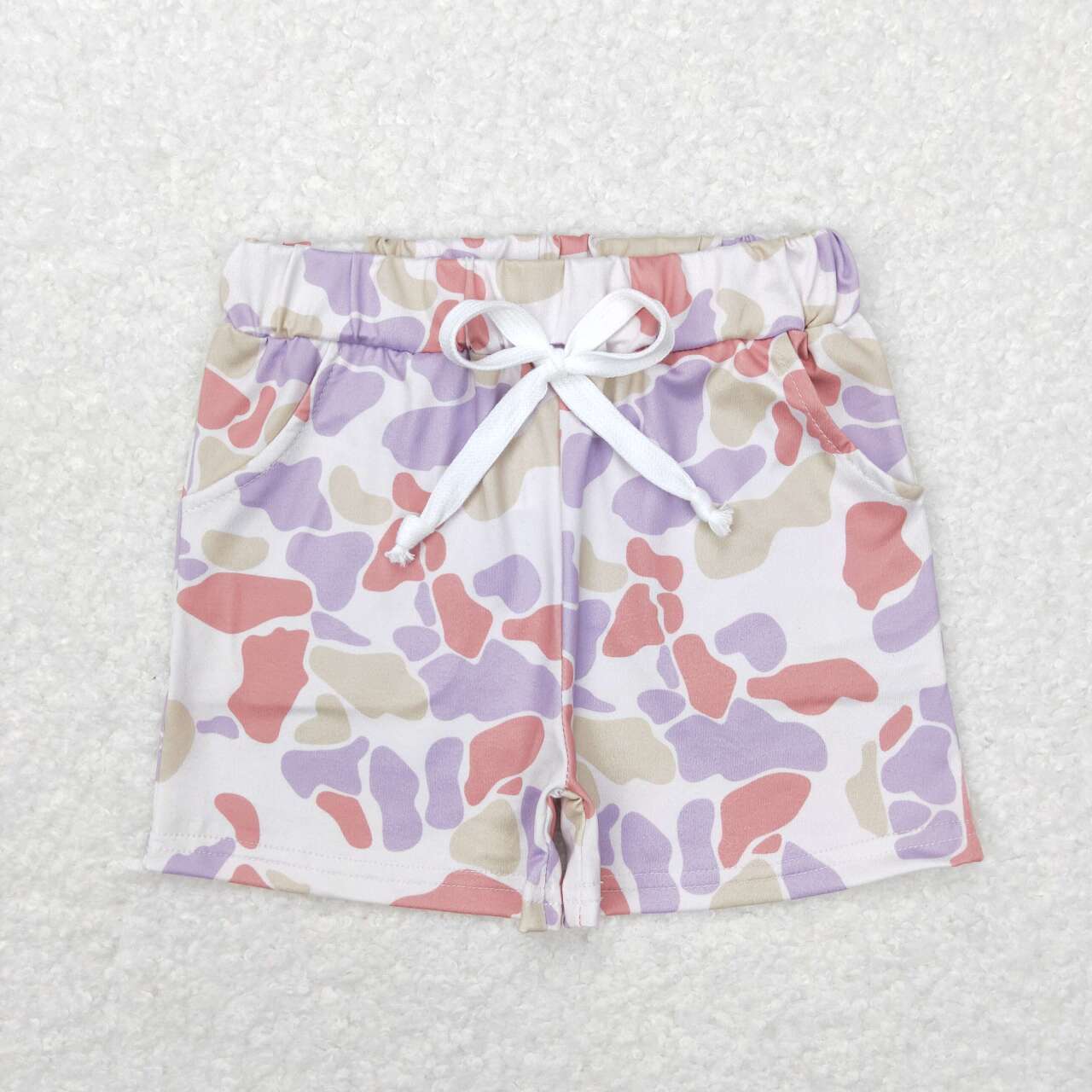 camo string cord baby shorts