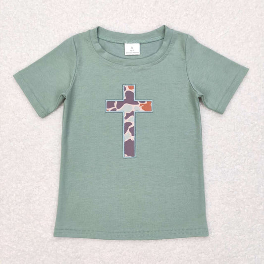 baby boy camo cross Easter short sleeve t-shirt top