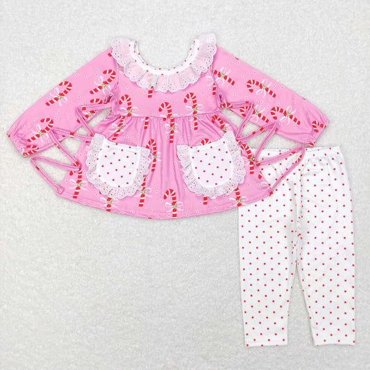 Christmas candy cane top matching pants outfit