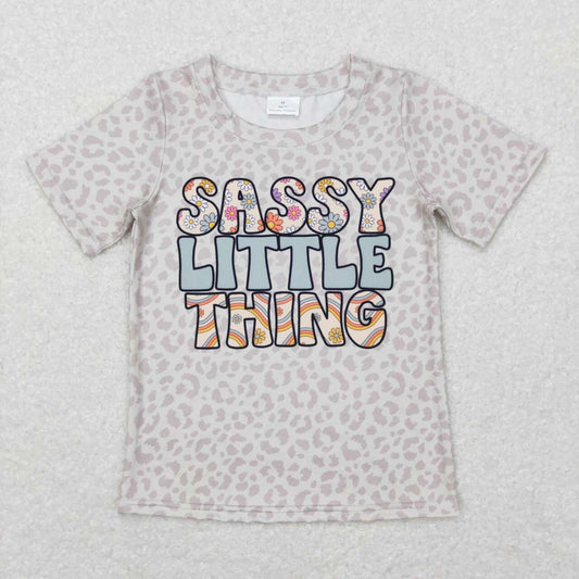 Sassy little thing baby girl short sleeve leopard t-shirt