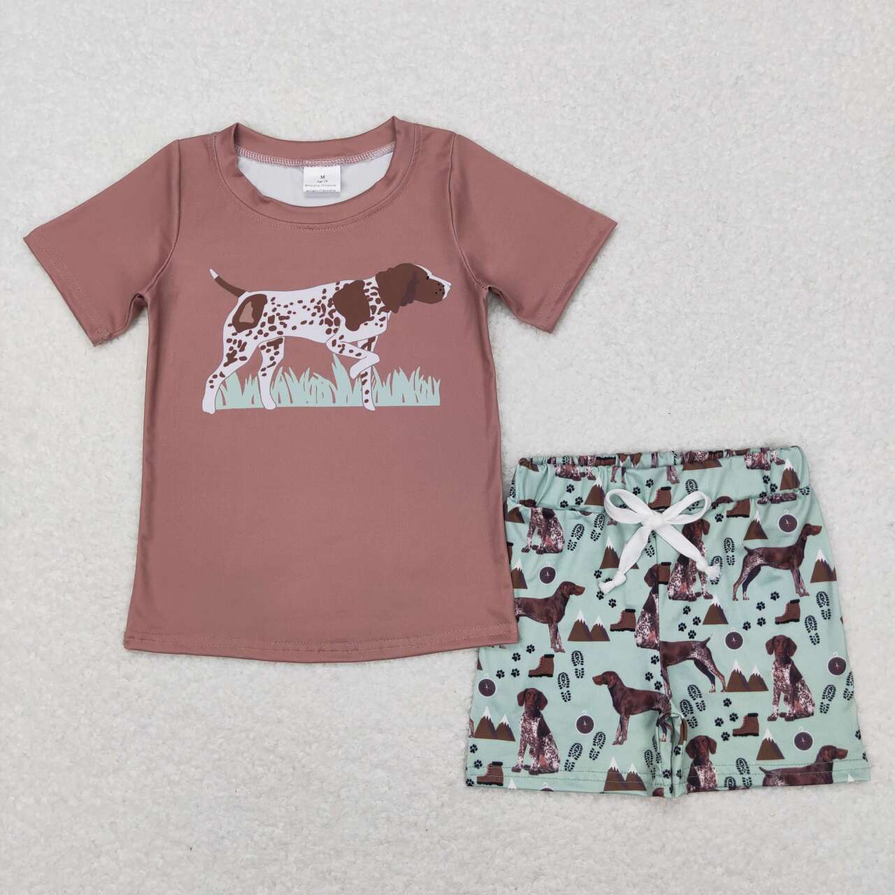baby boy short sleeve dog top hunting shorts outfit