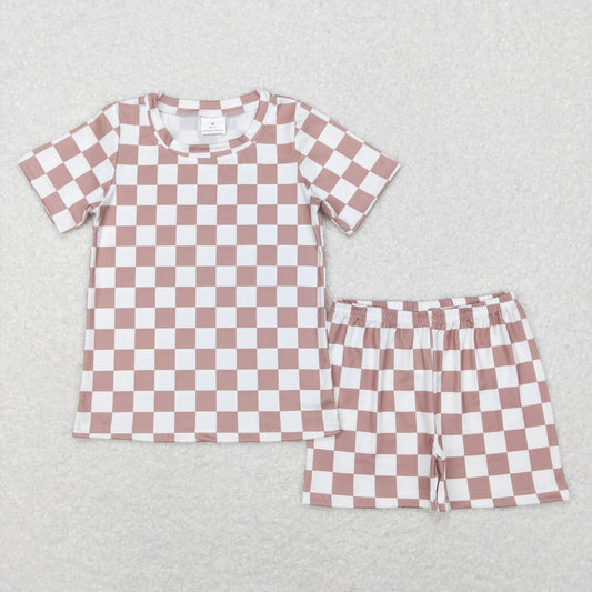 Khaki checkered summer outfit