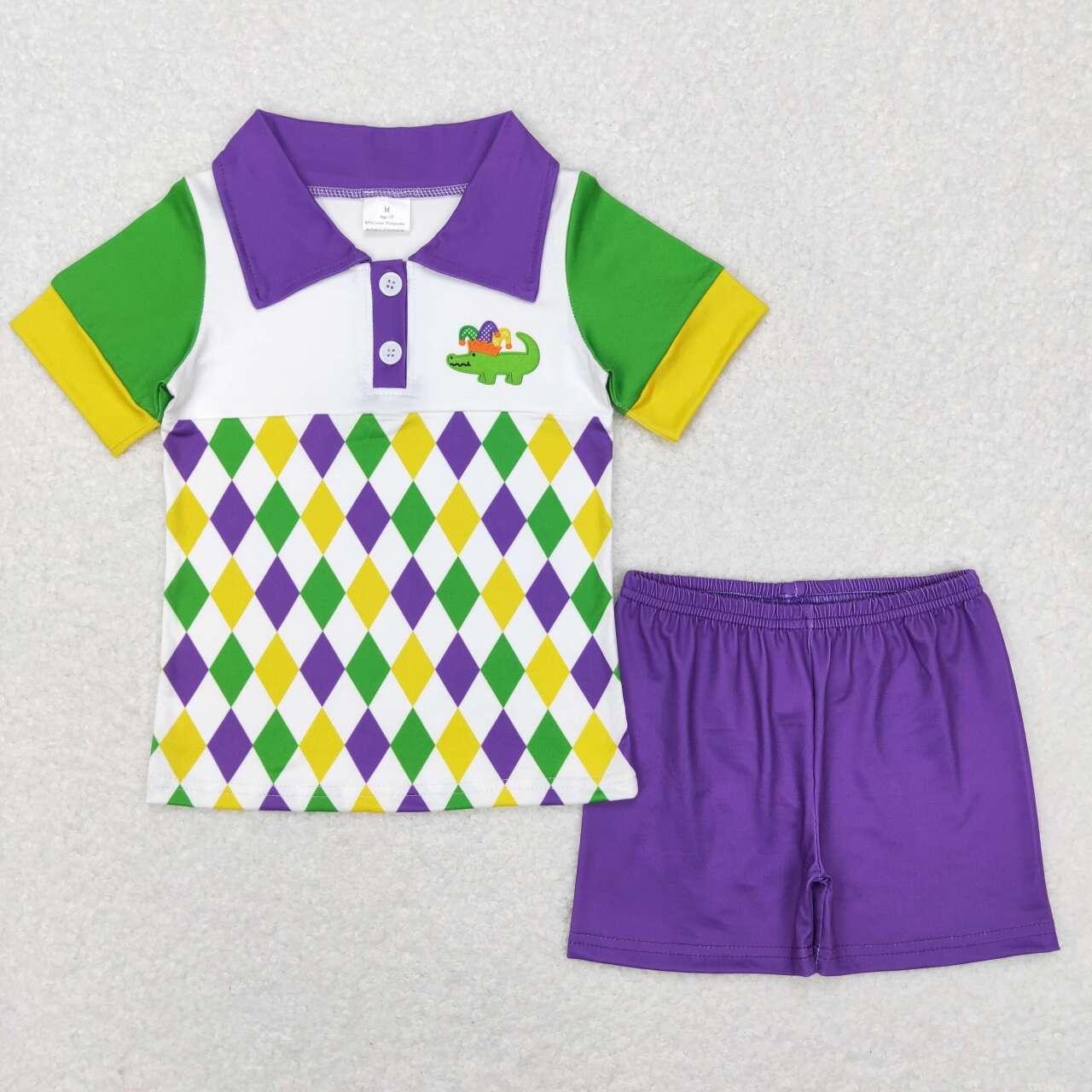 Mardi Gras holiday baby boy  outfit