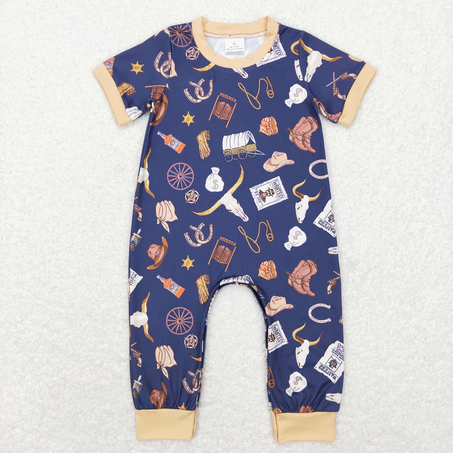 baby boy western boy romper,