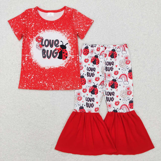 girls love bug top bell bottoms pants outfit