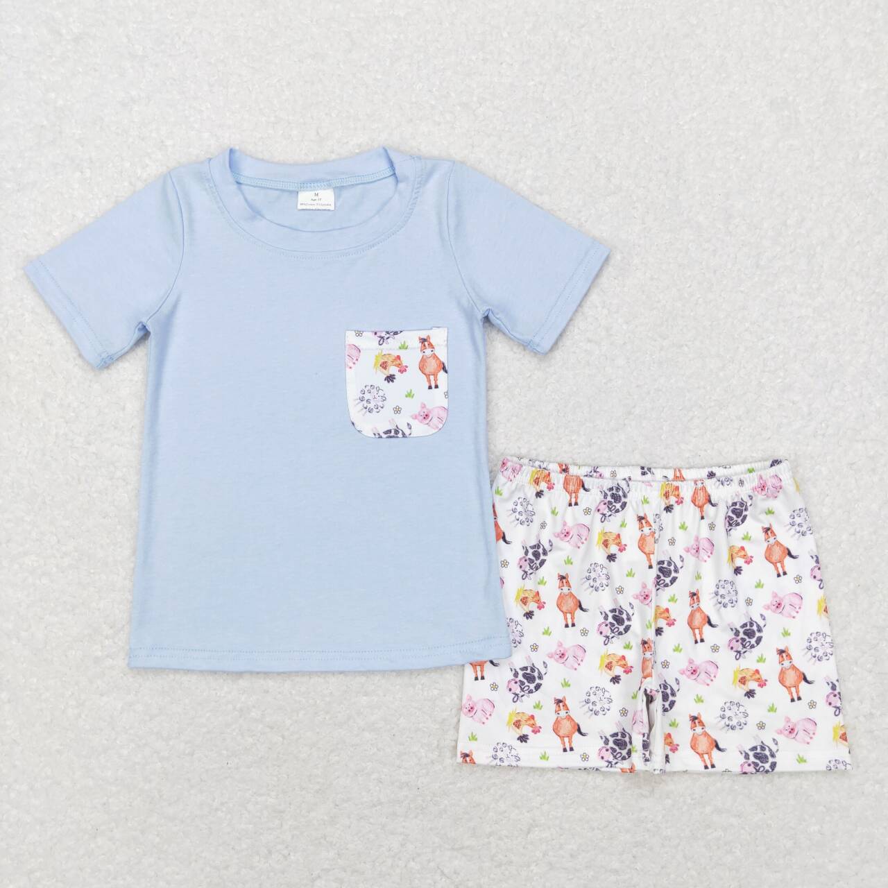 farm cow animal country baby boy clothing set