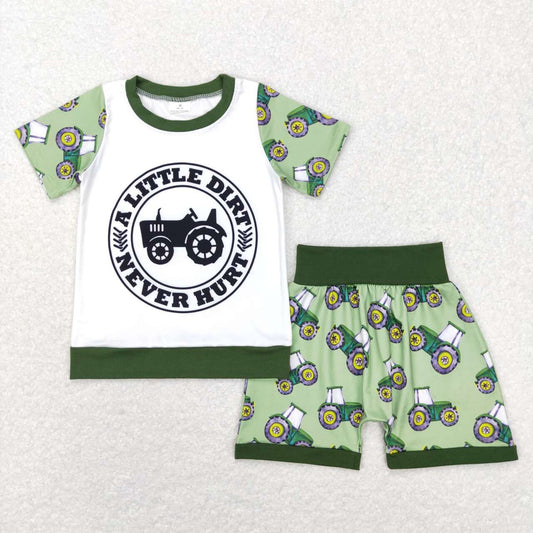 A little dirt never hurt baby boy tractor outfit