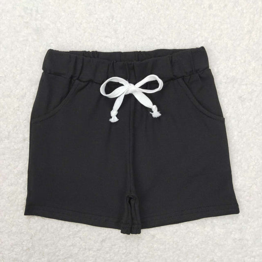 baby girls black cotton shorts