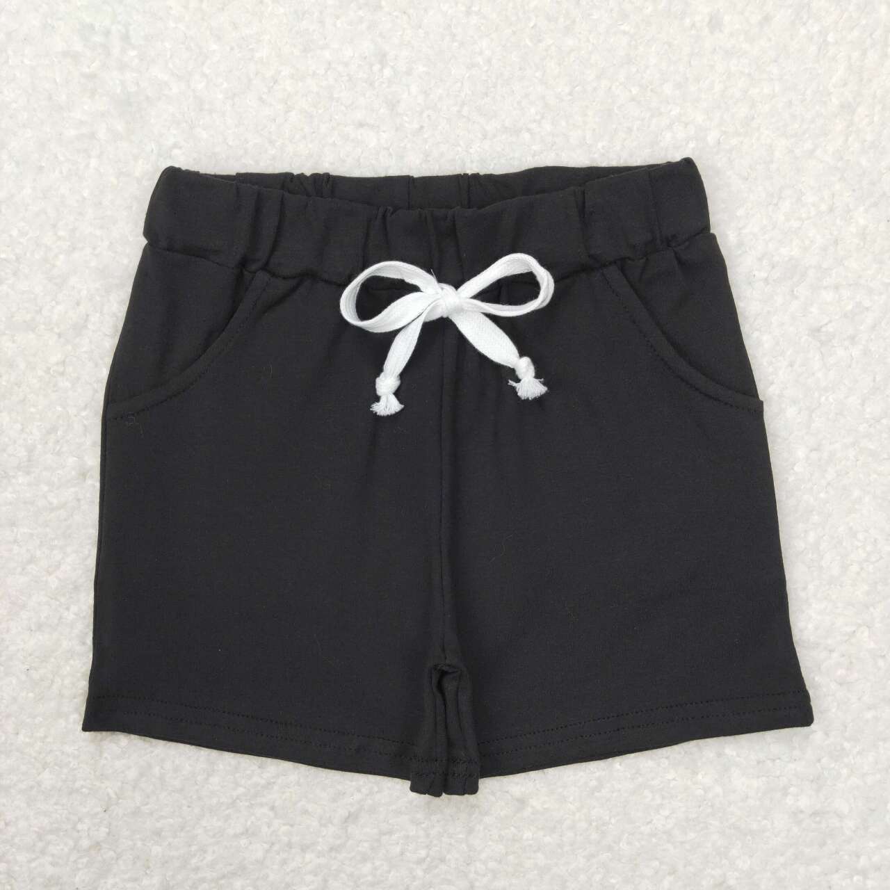 baby girls black cotton shorts