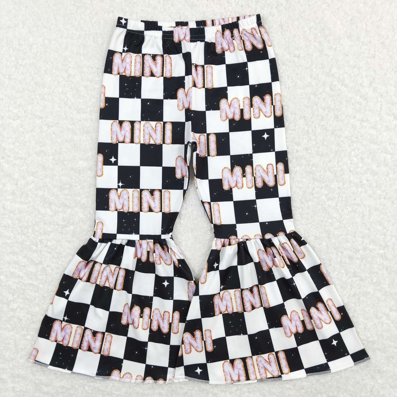 mini letter milk silk bell  bottoms pants