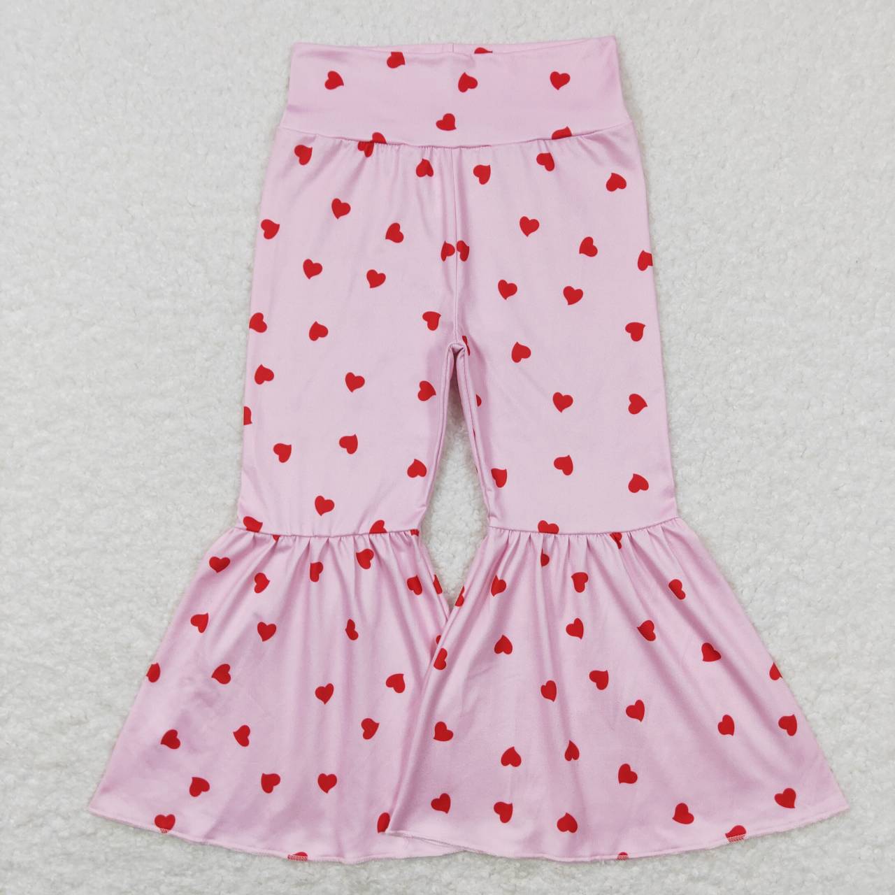 Valentines day heart print milk silk bell bottoms pants