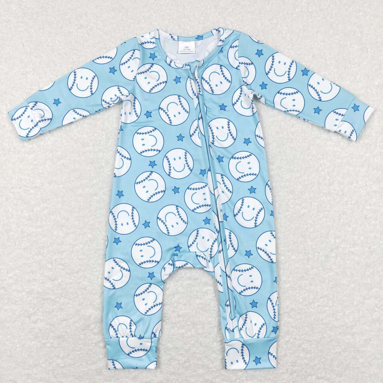 toddle boy long sleeve baseball romper