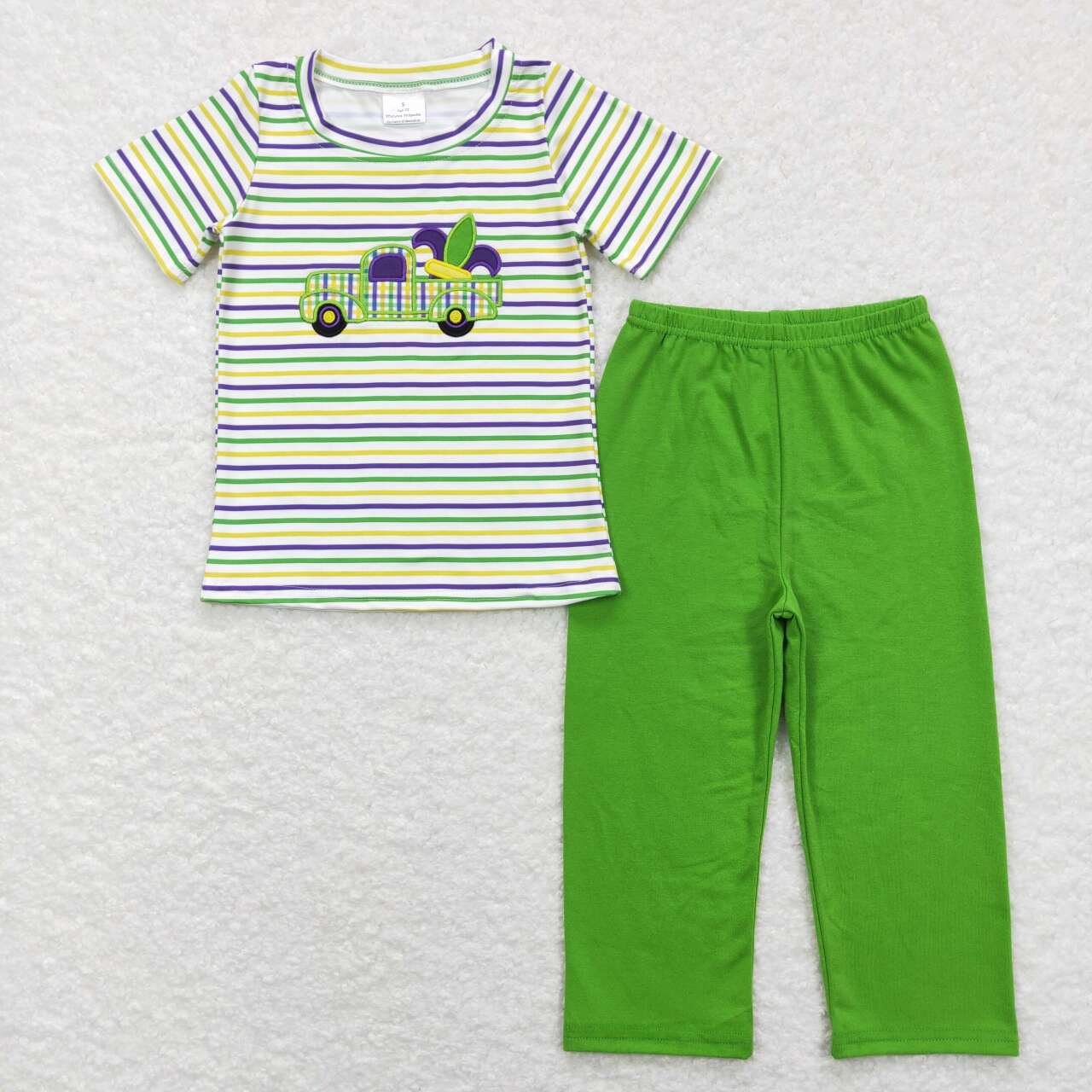 Mardi Gras baby boy holiday sibling  outfit