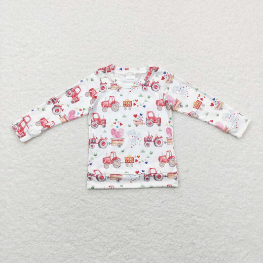 infant baby boy long sleeve heart tractor top