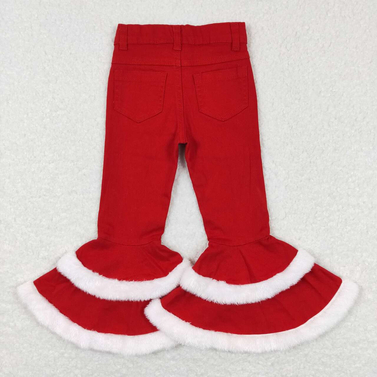 Christmas red distressed jeans bell bottoms