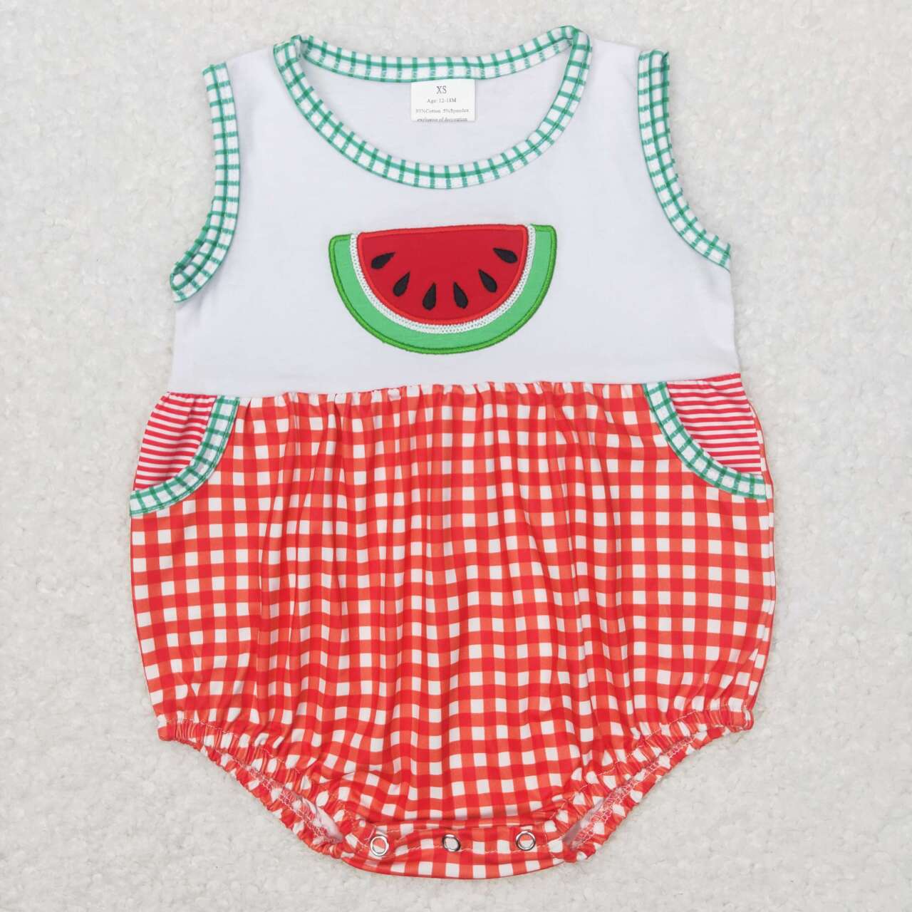 toddle baby boy embroidery watermelon romper