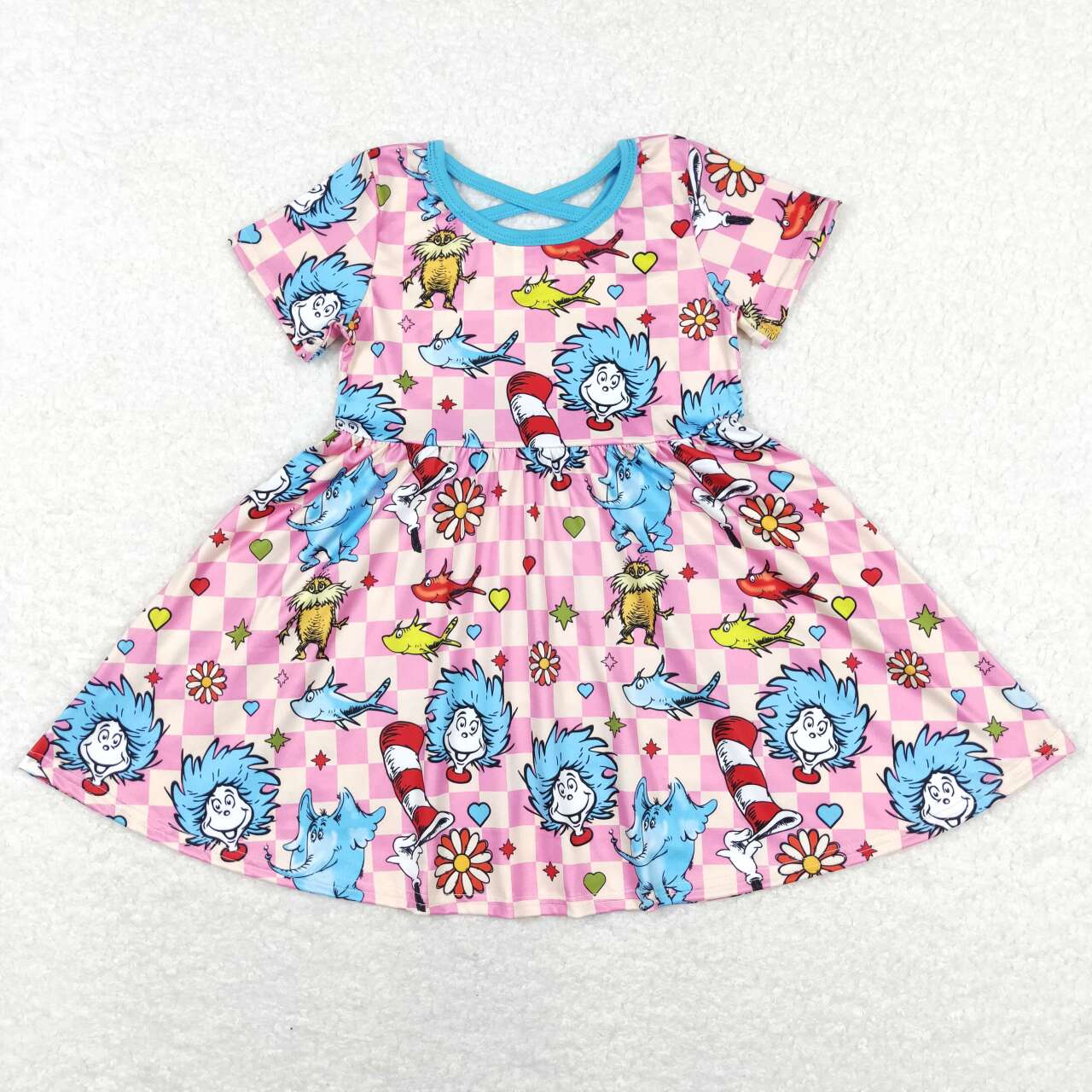 baby girls short sleeve blue dr dress