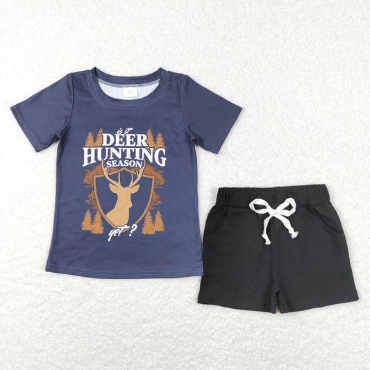 boys deer hunting season top black shorts outfit