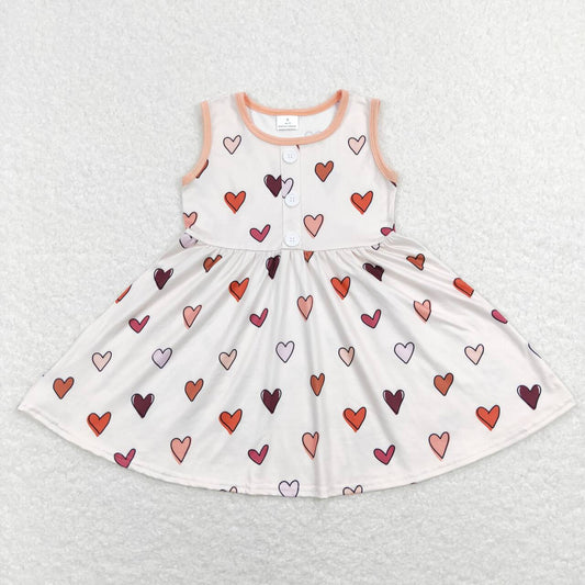 valentines heart button dress wholesale girls dress