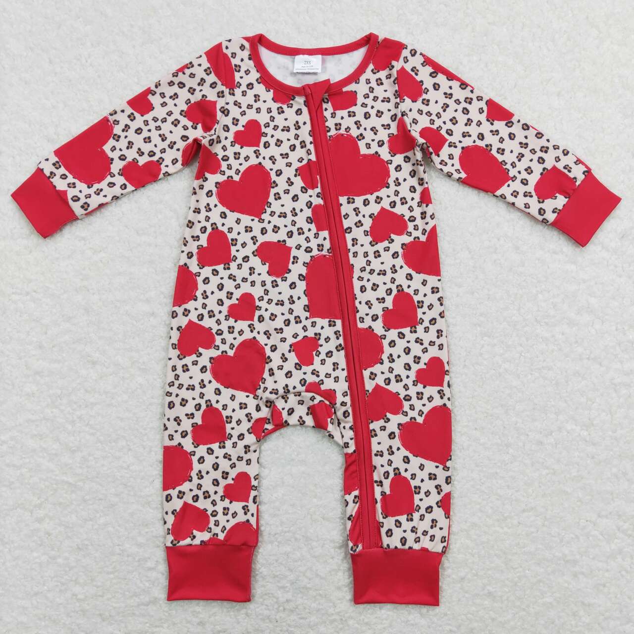 toddle girls leopard heart print Valentines day romper