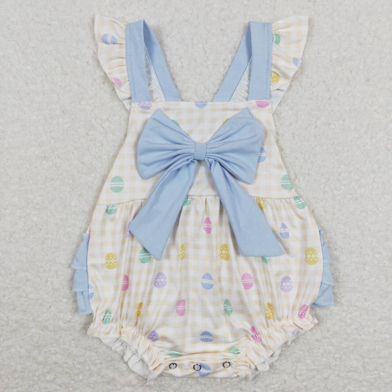 infant baby girls easter egg romper