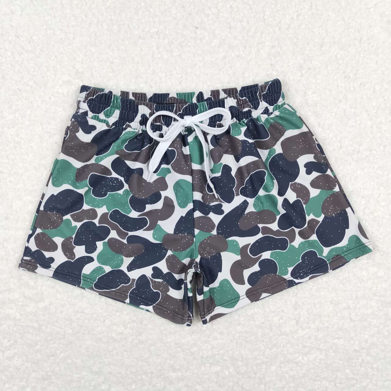 Boys green camo  swim trunks