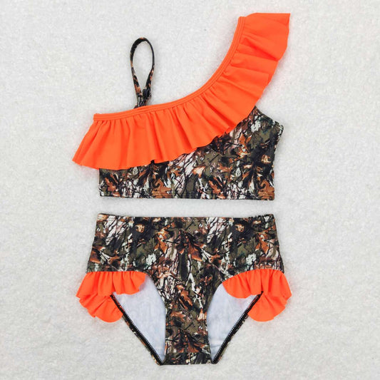 girls camo two pieces summer swimming suit