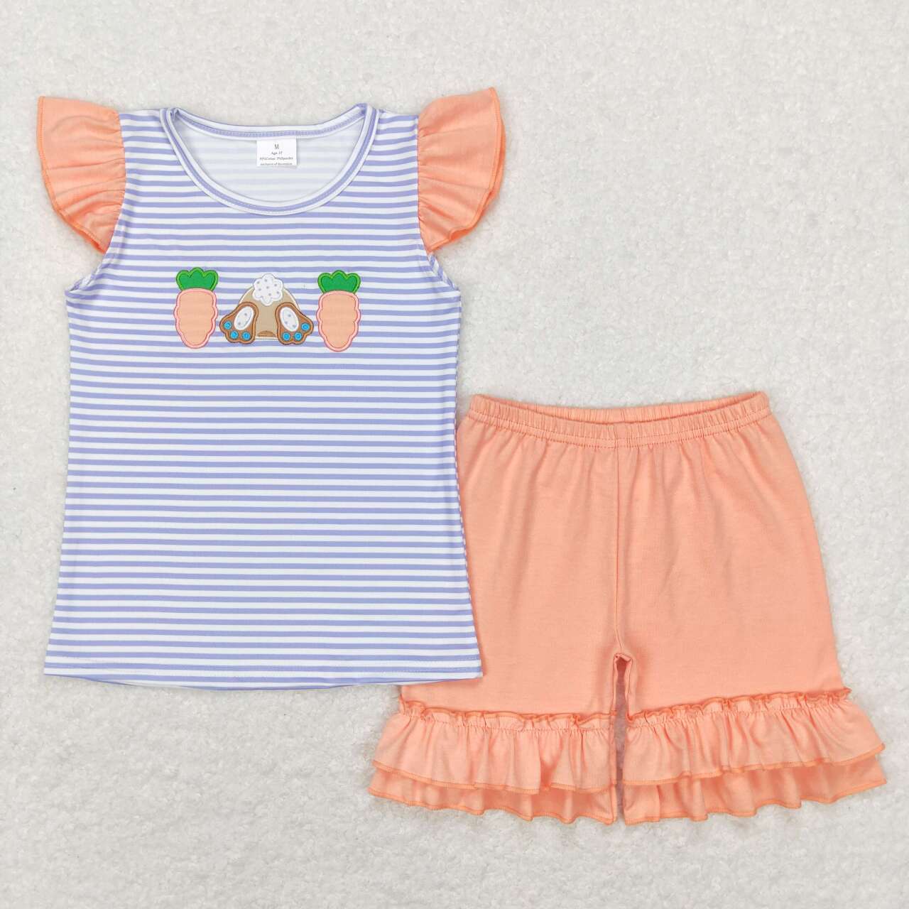 girls Easter bunny carrot  short set